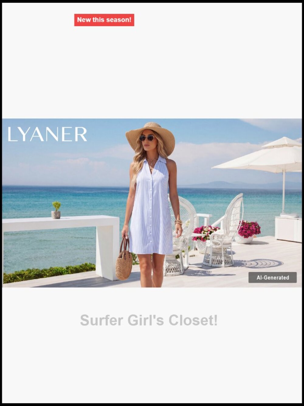 Women's Striped Collared Mini Beach Dress, Sleeveless A-Line Casual Vacation - Picture 7 of 7